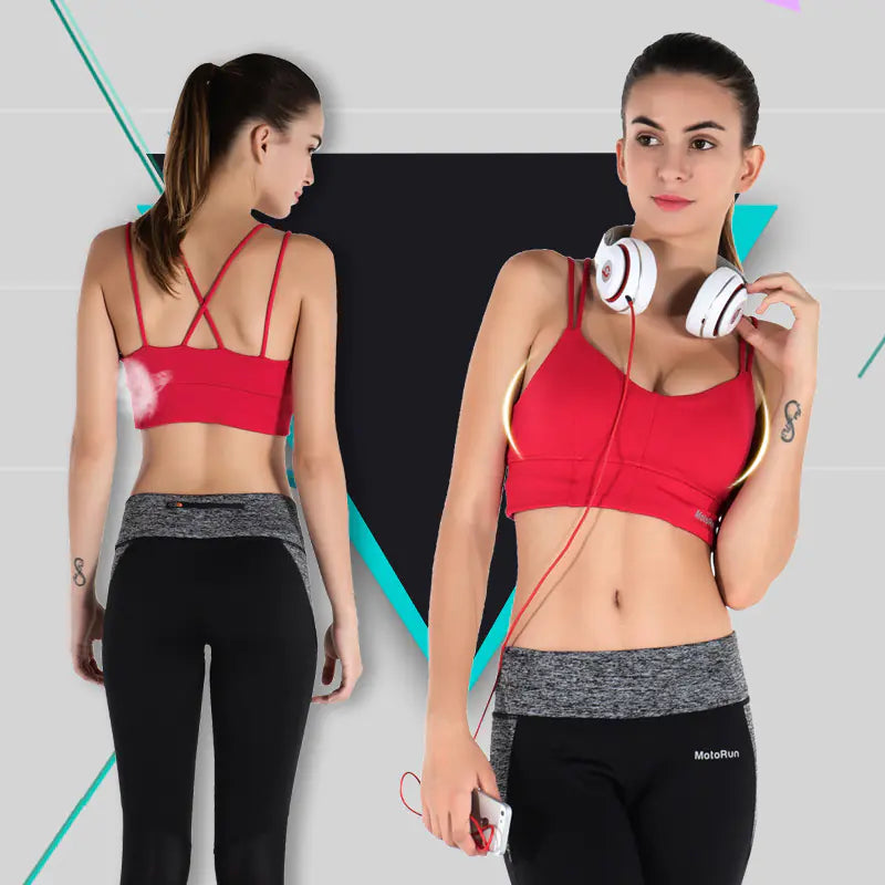 Cross-Back Sports Bra for Yoga and Fitness