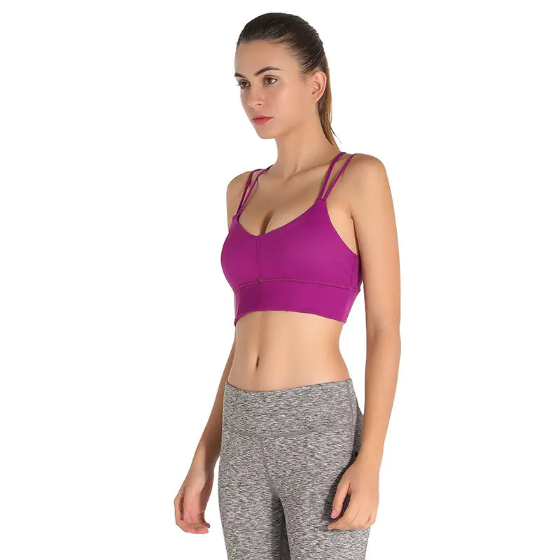 Cross-Back Sports Bra for Yoga and Fitness